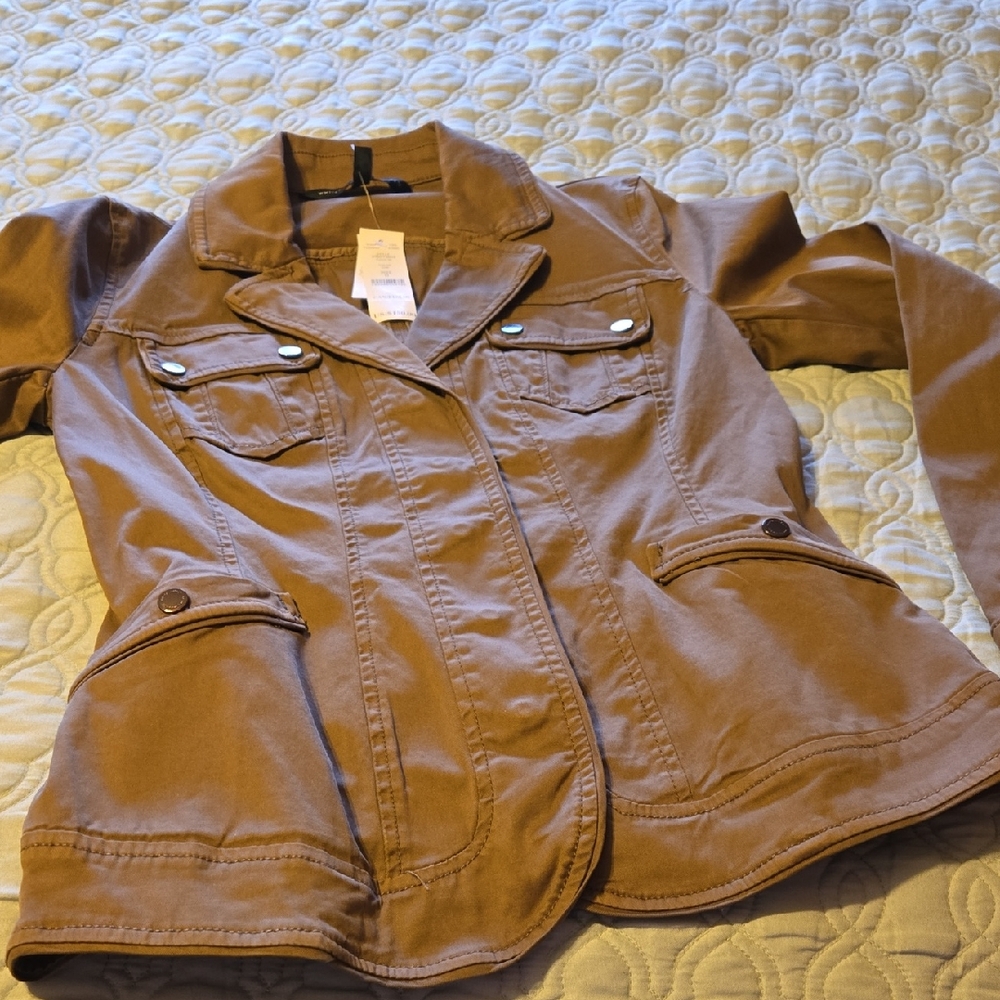 Brown Button-Up Jacket NWT - image 1